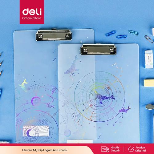 [EZO.7001107] Deli Vertical Clipboard Papan Jalan A4 Bahan Plastik PP 72603