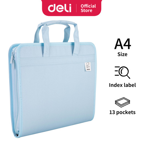 [EZO.7001108] Deli File Folder Document Bag Tas Dokumen File A4 13 sekat 72561