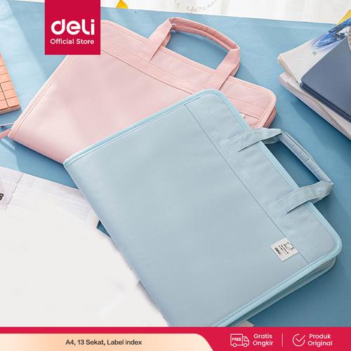 [EZO.7001108] Deli File Folder Document Bag Tas Dokumen File A4 13 sekat 72561
