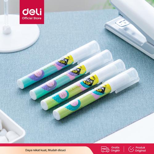 [EZO.7001094] Deli Glue Stick Lem Kuat Bentuk Pena dengan Klip, Bisa Dicuci EA23810