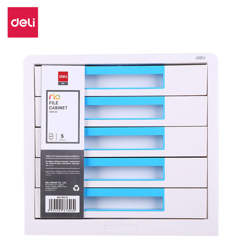 [EZO.7001095] Deli File Kabinet Biru/Pink, Bahan Plastik, 5Ruang Penyimpanan EZ010XX