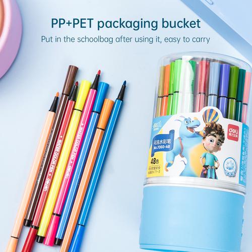 [EZO.7001110] Deli Hexagonal Watercolor MarkerPen Spidol Warna 12/24/36/48Warna 7060