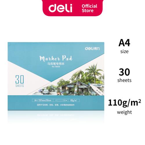 [EZO.7001111] Deli Marker Pad/Drawing Paper/Buku Gambar Untuk Spidol 30Lmbr 73609/10