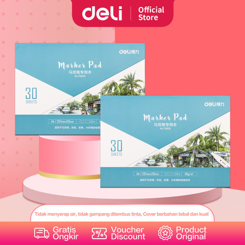 [EZO.7001111] Deli Marker Pad/Drawing Paper/Buku Gambar Untuk Spidol 30Lmbr 73609/10