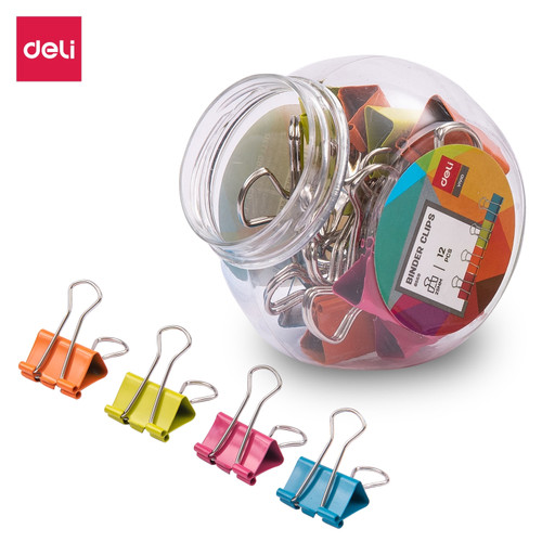 [EZO.7001151] Deli Colorful Binder Clip Klip Binder Warna-Warni 25mm/19mm/15mm E85XX