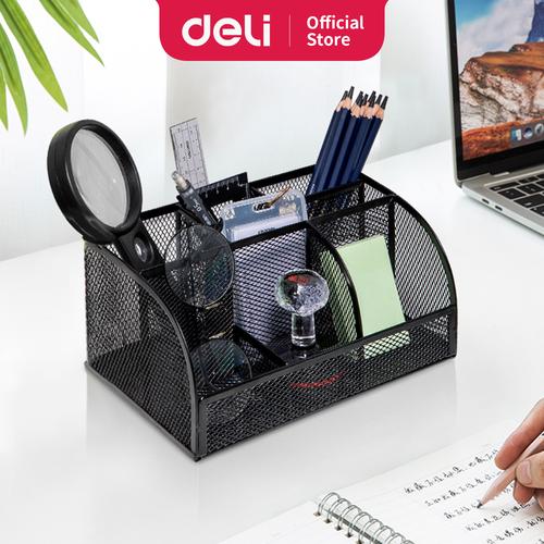 [EZO.7001118] Deli Desk Organizer Tempat Alat Tulis Warna Hitam, Bahan Kuat 8903