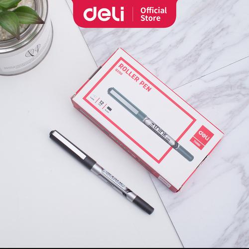 [EZO.7002581] Deli Roller Pen 0.5mm - hitam 12 pcs/box EQ20020