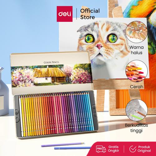 [EZO.7001120] Deli High-grade Oil Pencil Color Pensil Warna Minyak 48/72 Warna 6567