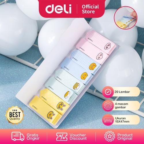 [EZO.7002583] Deli index tab seri KAKAO 15X47mm/20 lembar 8pcs/Kemasan 25914