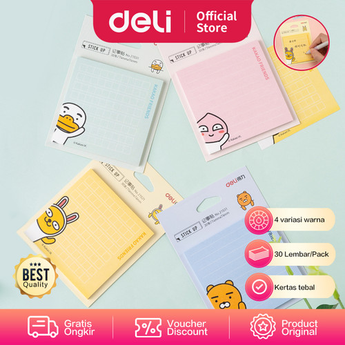 [EZO.7002584] Deli Memo Tempel Seri Kakao 76x76mm,30 Lembar/Pack 21531
