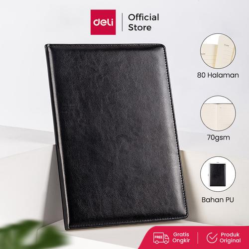 [EZO.7001159] Deli Business Notebook Leather Cover 25K Buku Catatan Bahan Kulit 7911