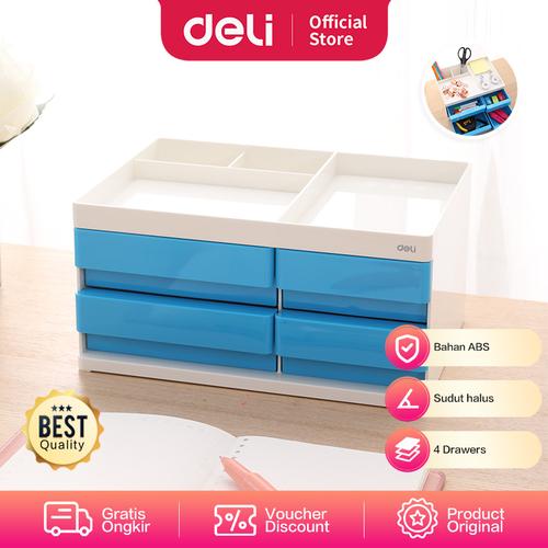 [EZO.7001163] Deli Desk Organizer Organiser Plastik 4 laci EZ250X0