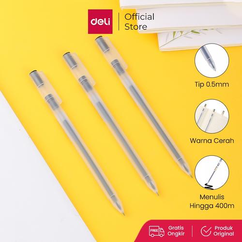 [EZO.7001136] Deli Color Gel Pen Pulpen Gel Warna Needle Tip 0.5mm 1Pcs 8 warna A119