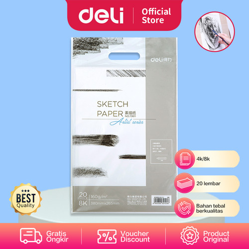 [EZO.7001167] Deli Kertas Gambar 4K/8K 20 halaman,Tebal Alami 73611 73612
