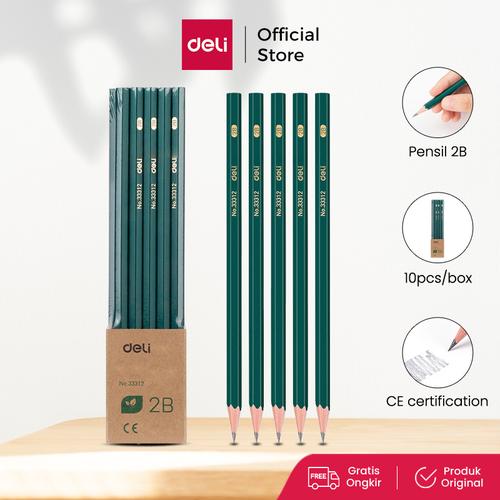 [EZO.7001138] Deli Pensil / Pencil Kayu HB 2B cocok untuk anak sekolah dan colorfull