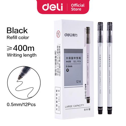 [EZO.7002573] Deli Gel Pen Pulpen Gel warna Hitam 0.5mm A426