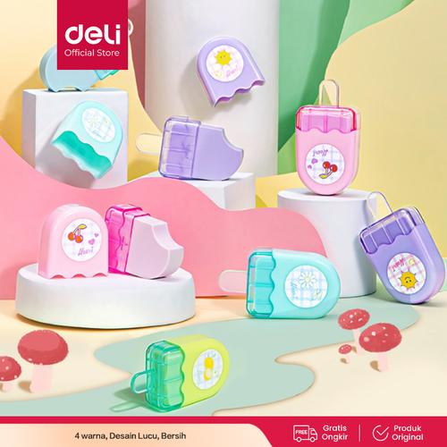 [EZO.7001172] Deli Penghapus Es Krim 4 warna, Random Color 71122