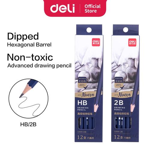[EZO.7001149] Deli Drawing Pencil Pensil Gambar 2B-HB 12pcs/BOX S999