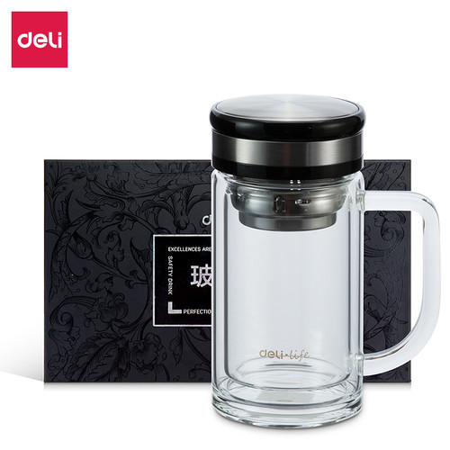 [EZO.7001176] Deli Botol Air Kaca 320ml, Stainless steel Tahan Panas 898X