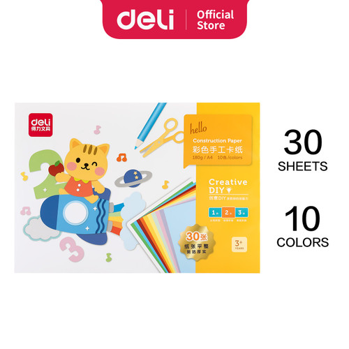 [EZO.7002607] Deli Kertas Origami A4 ukuran 21,5x30,2cm/ 30kertas/pack 10Warna 74804