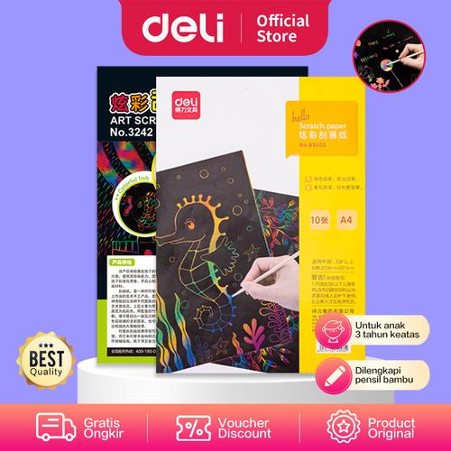 [EZO.7002630] Deli kertas menggambar kreatif berkilau 10PCS/Pack 185*260mm 3242