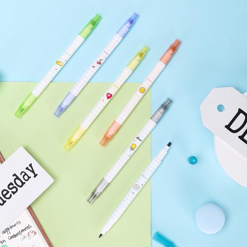 [EZO.7002608] Deli Highlighter Pen Nyaman Dipakai 6PCS/Kotak,Warna Lembut S606