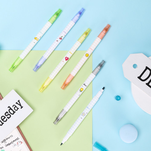 [EZO.7002608] Deli Highlighter Pen Nyaman Dipakai 6PCS/Kotak,Warna Lembut S606