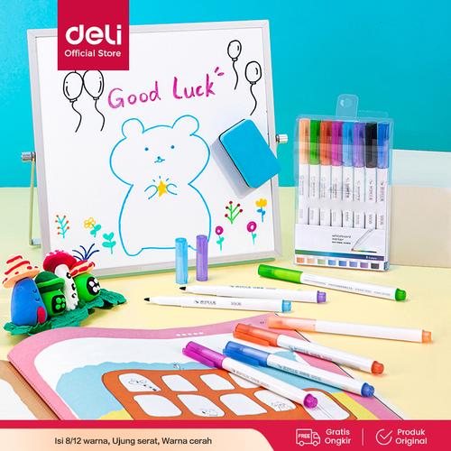 [EZO.7001205] Deli 8 Color whiteboard marker graffiti drawing easy to erase S504