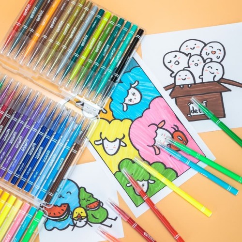 [EZO.7001191] Deli felt Pen Lembut,48 Warna ,Mudah Dibersihkan Dengan Air 70687