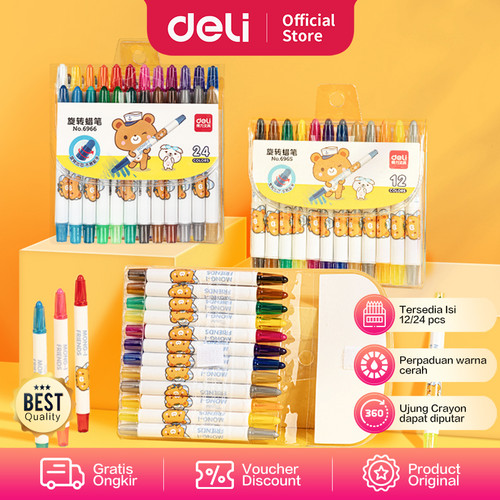 [EZO.7002641] Deli whirligig crayon 12 colors without dirty hands 6965