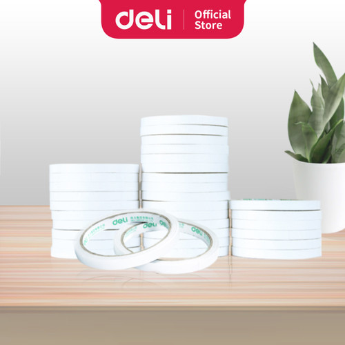 [EZO.7002619] Deli double tape kertas tissue ukuran 9-24mmx10Yx80um, 12-32 roll/pack