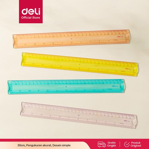 [EZO.7001195] Deli Penggaris 30 cm Anti patah Bahan Eco-PVC Lentur Twistable EH651