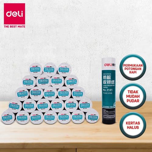[EZO.7002647] Deli Kertas kasir termal 57*30mm 4 gulungan 6.5m 3145