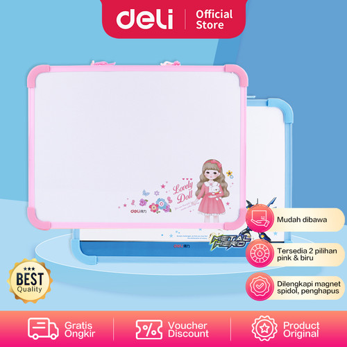 [EZO.7002649] Deli papan tulis gantung magnetik putih untuk anak 25 * 35 cm 7800