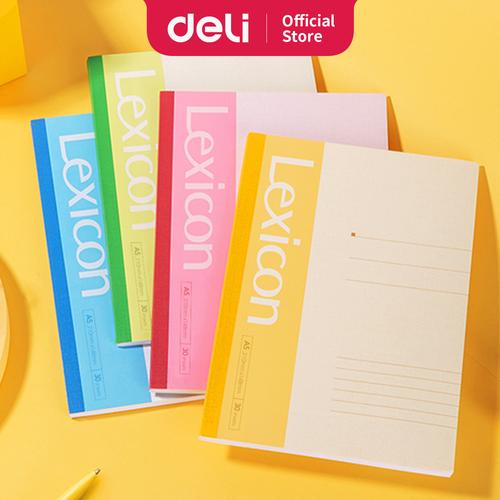 [EZO.7001242] Deli notebook tanpa jilid kawat, soft cover 4 warna 30 lembar A5 7650