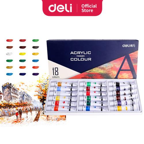 [EZO.7001220] Deli cat akrilik 18 warna, cepat kering dan halus 73857