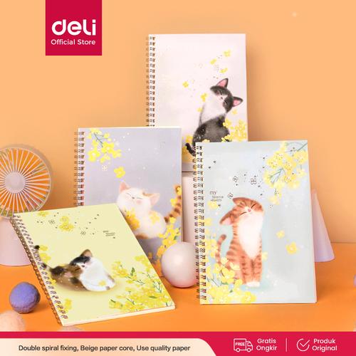 [EZO.7001247] Deli Buku teks dengan ujung bentuk Spiral A5 60 halaman 4 pola LA560