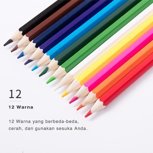 [EZO.7002653] Deli pensil warna Youku warna cerah,Bentuk heksagonal 24 warna 7014