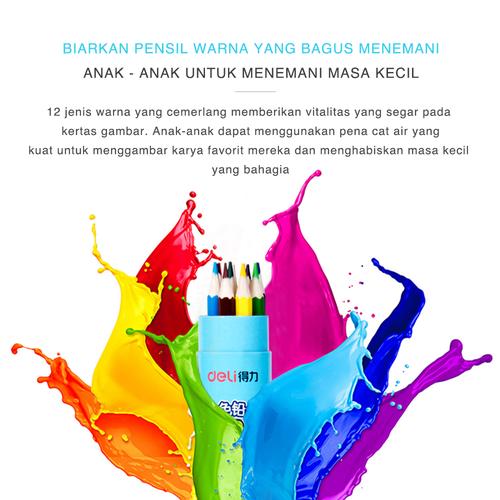 [EZO.7002654] Deli pensil warna Youku warna cerah,Bentuk heksagonal 12 warna 7012