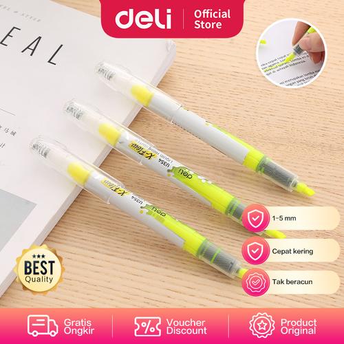 [EZO.7002693] Deli Highlighter Cetek ujung tip : 1-5mm Tinta tidak beracun EU355X0