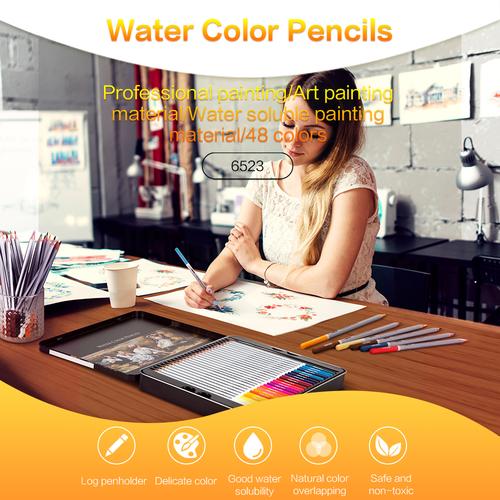 [EZO.7001233] Deli pensil warna 48C waterproof dengan kuas non -toxic 6520