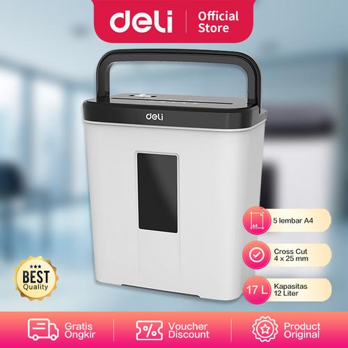 [EZO.7001260] Deli Penghancur Kertas Kapasitas 5 lembar ukuran 4 * 25mm Putih E9939