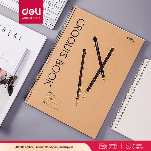 [EZO.7001237] Deli sketch book A4 40 lembar , buka vertikal,atau diputar 73357