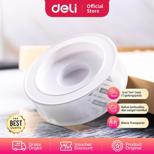 [EZO.7001240] Deli Doble tape transparan 3cmx1.5m/1mm bau tidak menyengat 33605