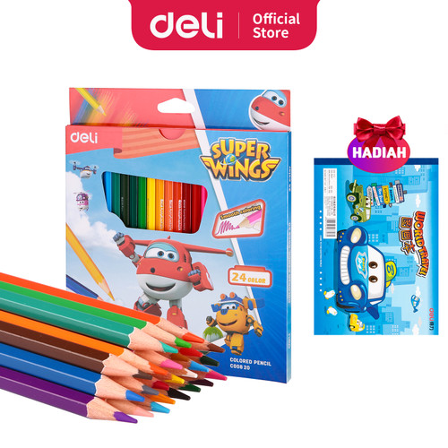 [EZO.7002720] Deli Pensil Warna Kayu 24 warna / box (campuran) EC00820