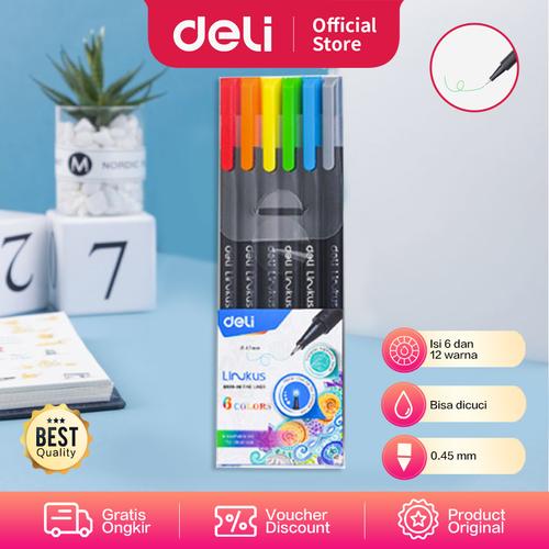[EZO.7001276] Deli Pena liner Segitiga 6 warna (campuran) EQ900-06