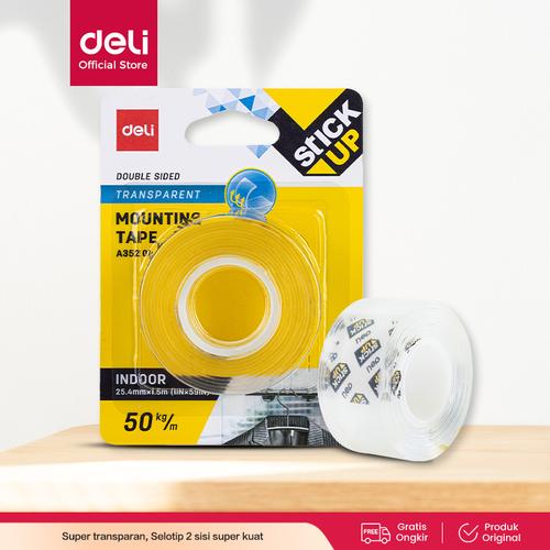 [EZO.7002728] Deli scotch tape, dua sisi transparan (1 roll / kartu) EA35201