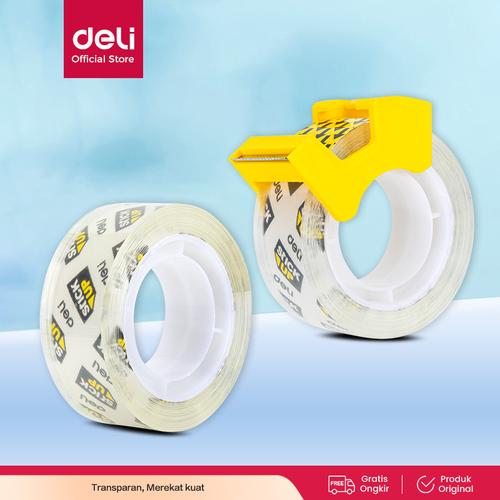 [EZO.7001278] Deli selotip transparan mudah dirobek 18mm * 20y * 45um putih EA30701