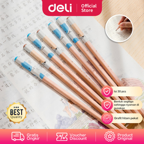 [EZO.7002768] Deli S941-2B Pensil Kayu 30 Pcs/Tube Standar Ujian Nasional Komputer