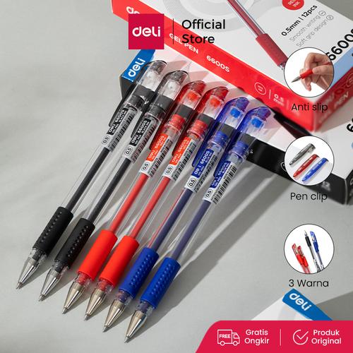 [EZO.7002734] Deli E6600 gel pen black 12PCS / box